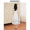 MAXRIENY浪漫花卉提花撞色飘带连衣裙2024夏季新款抹胸吊带长裙(货号:MS85DR010) 商品缩略图3