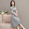 气质新中式，长款A字拼接连衣裙QYM-JJ-6628130-Y 商品缩略图1