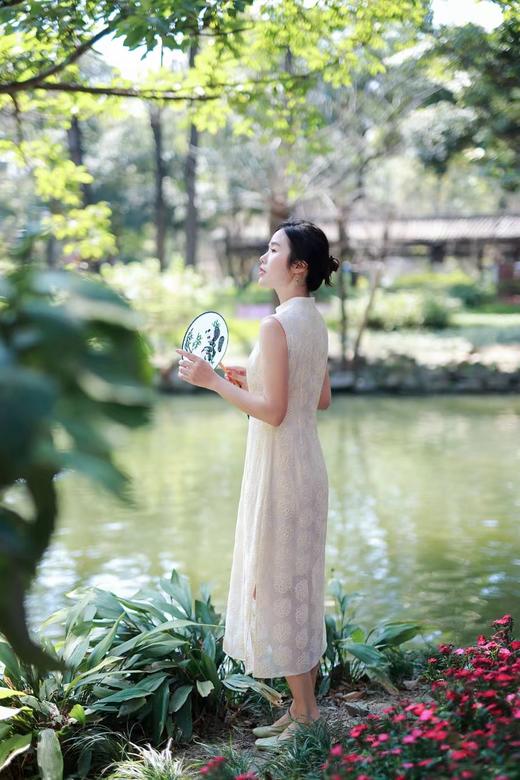 无袖黑色/杏色 新中式改良旗袍连衣裙 商品图2