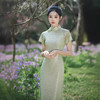 文艺修身，改良日常走秀长款新中式旗袍XL-24163 商品缩略图2