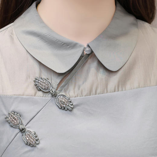 气质新中式，长款A字拼接连衣裙QYM-JJ-6628130-Y 商品图3