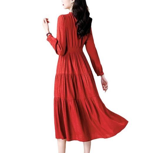 AHM-8265法式优雅红色大摆长裙夏季新款时尚高级感气质显瘦连衣裙 商品图4