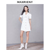 MAXRIENY白色西装裙夏短袖蝴蝶结连衣裙复古中长(货号:MC87DR285) 商品缩略图1