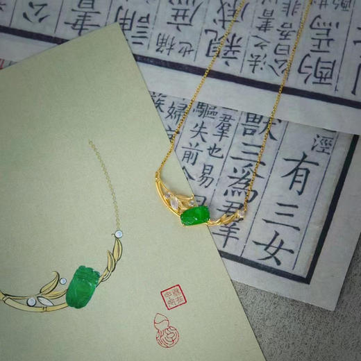 龢盒原创 青竹·翠蝉锁骨链项链 商品图3