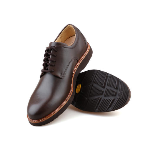 限时特价——经典款葡萄牙原产手工制作高品质舒适男士德比商务休闲皮鞋褐色M2100（超轻款） 商品图9