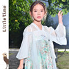 littletime女童绿色中国风碎花汉服中袖连衣裙女孩夏季连衣裙 商品缩略图0