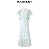 MAXRIENY改良新中式珠扣连衣裙2024春季新品挂脖鱼尾裙子中长款(货号:MS85DR013) 商品缩略图4