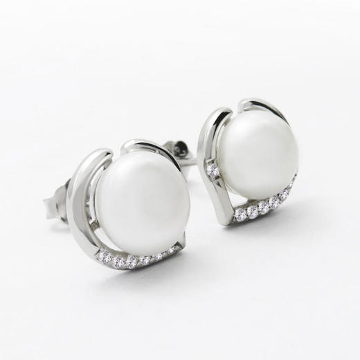 ALBB-925纯银时尚淡水珍珠爱心耳钉女高级感百搭秋冬季气质耳饰 商品图4