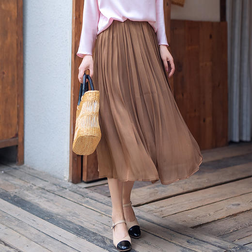 【福利清仓】牛奶流光裙 法式仙女飘飘流动美丝缕珠光感半身裙 商品图0