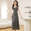 法式黑色碎花吊带小飞袖连衣裙子女夏季2024新款海边度假气质长裙 商品缩略图3