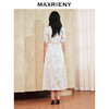 MAXRIENY浪漫复古氛围感蕾丝钉珠连衣裙2024夏季新款V领开叉长裙(货号:MS85DR029) 商品缩略图3