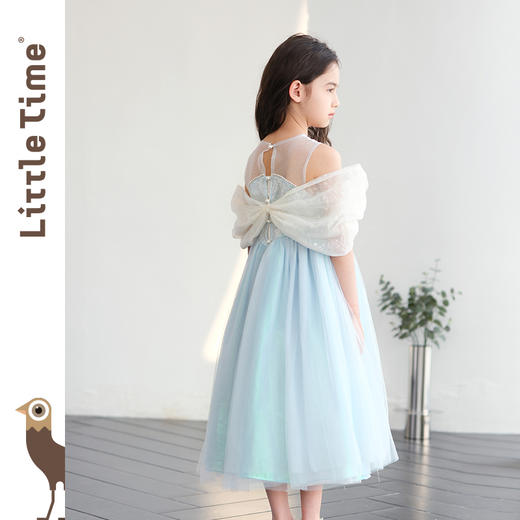 littletime女童连衣裙2024春夏新款短袖中大儿童洋气泡泡袖公主裙 商品图4