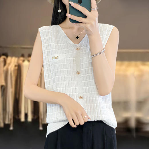 冰丝吊带背心，薄款ins风设计感小众无袖上衣CC-JY-1132 商品图1