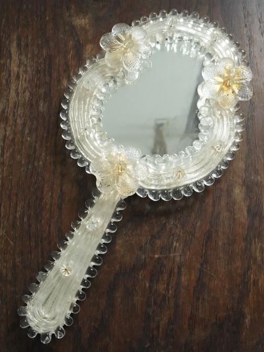 意大利Murano穆拉诺古董手持镜 壁挂镜R007 商品图0