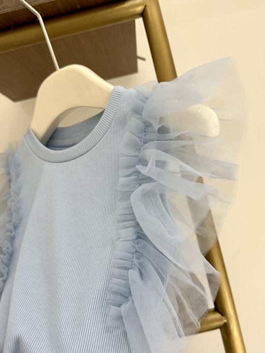 蓝色纱纱飞袖小T恤 商品图2