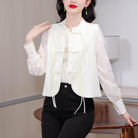 国风新中式，提花唐装改良马夹叠穿上衣KQL-A83N6999