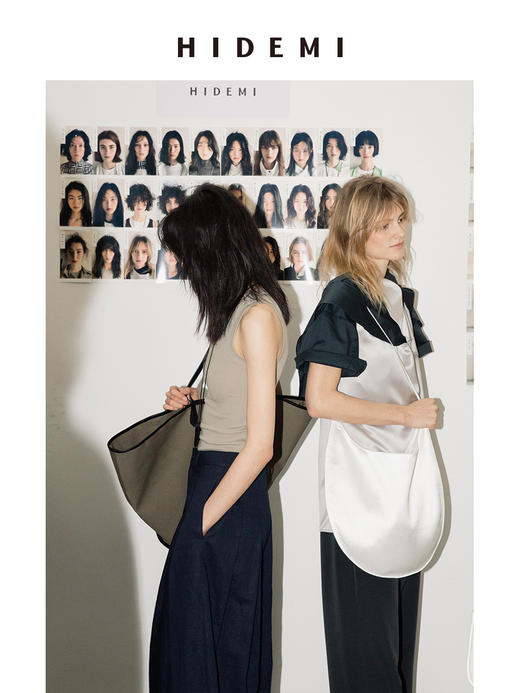 HIDEMI 军绿色帆布拼皮系列VASE TOTE艺术感花瓶托特包 大号/小号 商品图5