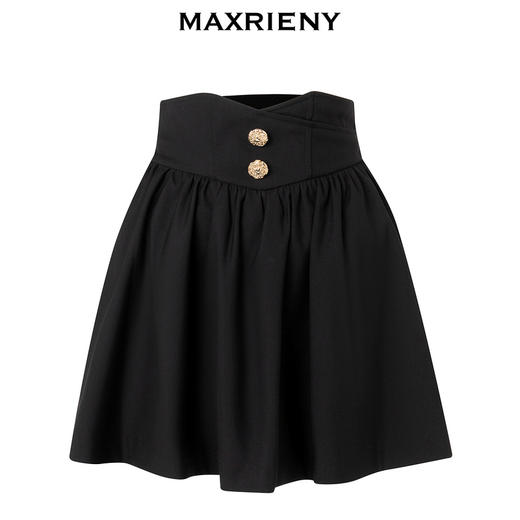 MAXRIENY宫廷复古短裙收腰显瘦塔裙秋季高腰a字半裙(货号:MS88SK528) 商品图4