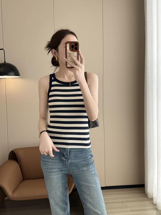 【99元/2件】天丝竹棉条纹衫背心【FF24502-5208】 商品图1