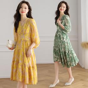 2024夏装新款高贵上档次女装中长款连衣裙气质收腰显瘦轻奢洋气女