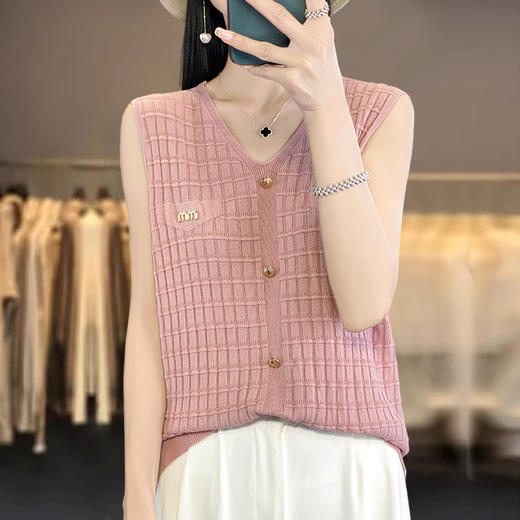 冰丝吊带背心，薄款ins风设计感小众无袖上衣CC-JY-1132 商品图3