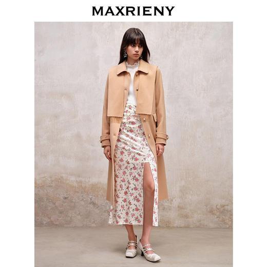 MAXRIENY精致浪漫复古感丝绒提花半裙秋冬包臀半身裙子(货号:MS88SK756) 商品图2