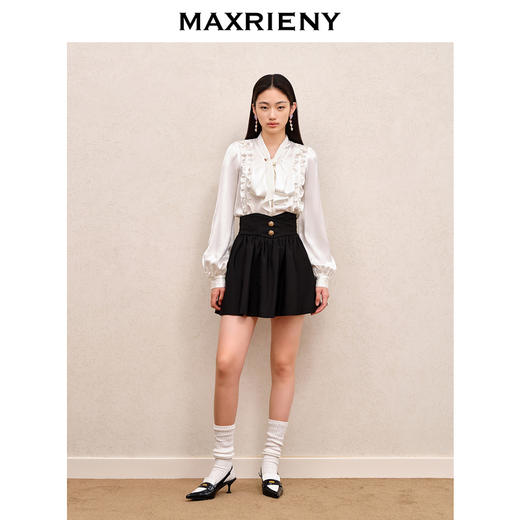 MAXRIENY宫廷复古短裙收腰显瘦塔裙秋季高腰a字半裙(货号:MS88SK528) 商品图1