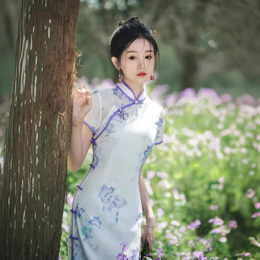 新中式国风，改良长款修身日常旗袍XL-24168 商品图3