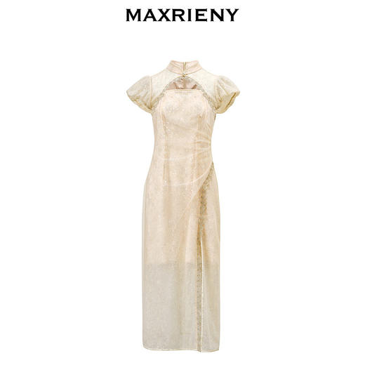 【城市静奢】MAXRIENY国风新中式连衣裙改良旗袍仙美蕾丝裙子(货号:MS85DR082) 商品图4