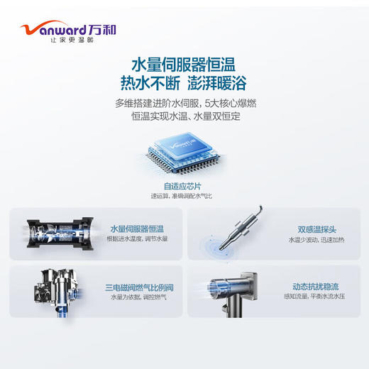万和 12升 燃气热水器 水伺服恒温 四季感洗浴 多重净滤 双重防冻JSQ24-12W5-20Y (液化气) 商品图1