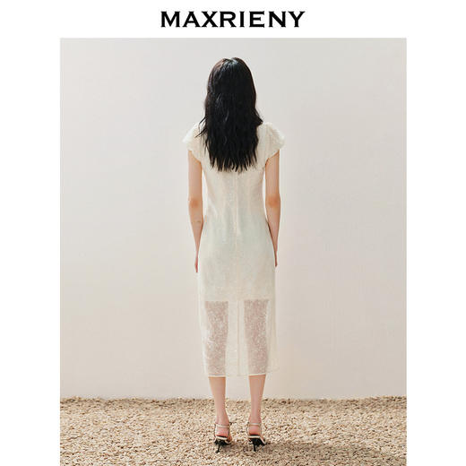 【城市静奢】MAXRIENY国风新中式连衣裙改良旗袍仙美蕾丝裙子(货号:MS85DR082) 商品图3