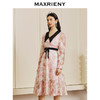 【商场同款】MAXRIENY温柔春日少女感桃花印花撞色连衣裙修身长裙(货号:MC88DR092) 商品缩略图1