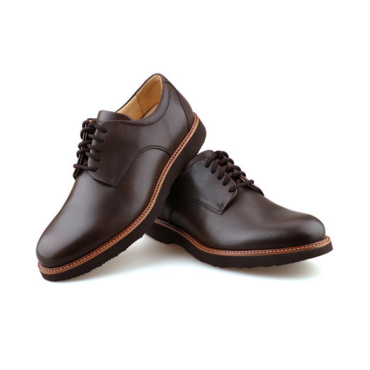 限时特价——经典款葡萄牙原产手工制作高品质舒适男士德比商务休闲皮鞋褐色M2100（超轻款） 商品图7