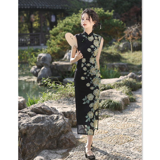 时尚改良，长款旗袍裙FRY-9140 商品图0