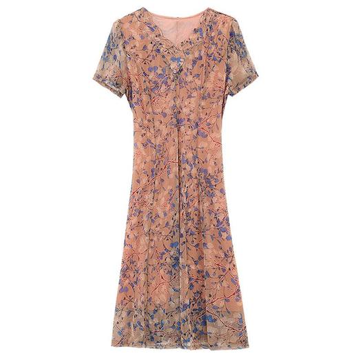 中年妈妈夏装连衣裙洋气新款40岁50中老年女2024夏季气质雪纺裙子 商品图4