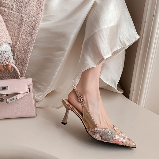 【预售5天】时尚优雅，亮片花朵凉鞋WXJ1269 商品图7