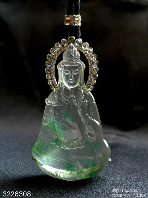 玻璃种飘翠观音吊坠【3226308】具体价格微信咨询 商品图3