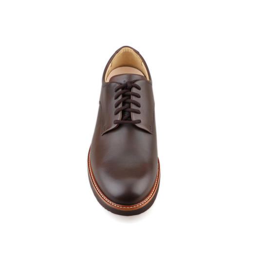 限时特价——经典款葡萄牙原产手工制作高品质舒适男士德比商务休闲皮鞋褐色M2100（超轻款） 商品图4