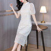 AHM-8266新中式白色改良版旗袍夏季新款高级感气质淑女中长裙 商品缩略图0