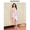 MAXRIENY法式优雅浪漫感碎花外套2024春季新款绑带桑蚕丝上衣女(货号:MS85JA012) 商品缩略图1