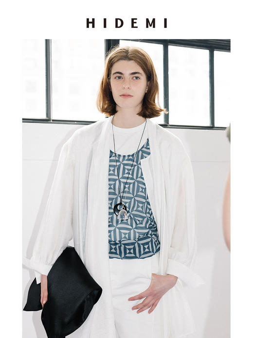 HIDEMI “我们做印花”经典几何图形印花垂顺套装 短袖上衣/阔腿裤/长袖衬衫 商品图1
