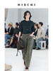 HIDEMI 小飞侠系列极简丝巾堆叠立体剪裁中袖清透感上衣阔腿裤套装 商品缩略图5
