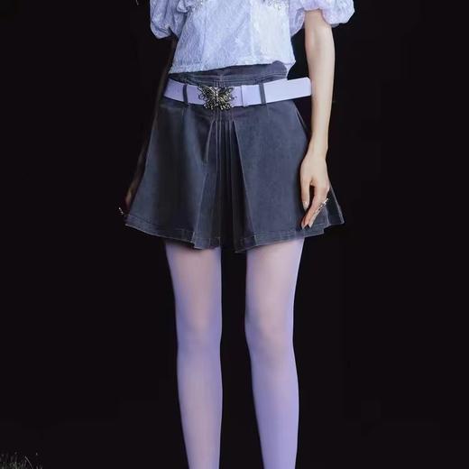 MAXRIENY蝴蝶仙紫系列2.0森系精灵百褶牛仔半裙裙裤(货号:MC88SK302A80) 商品图0