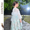 littletime女童绿色中国风碎花汉服中袖连衣裙女孩夏季连衣裙 商品缩略图3