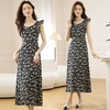 法式黑色碎花吊带小飞袖连衣裙子女夏季2024新款海边度假气质长裙 商品缩略图1