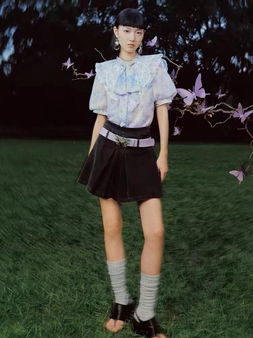 MAXRIENY蝴蝶仙紫系列2.0森系精灵百褶牛仔半裙裙裤(货号:MC88SK302A80) 商品图1