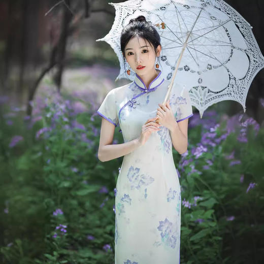 新中式国风，改良长款修身日常旗袍XL-24168 商品图1