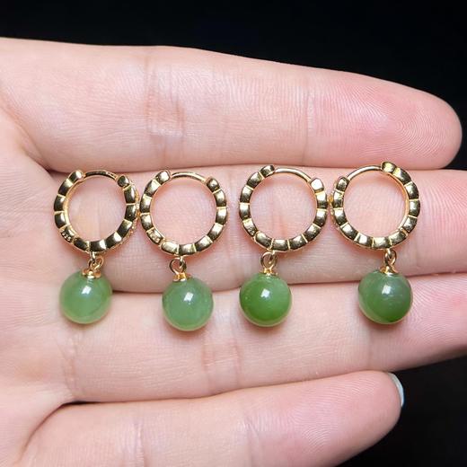 碧玉圆珠耳坠 商品图0