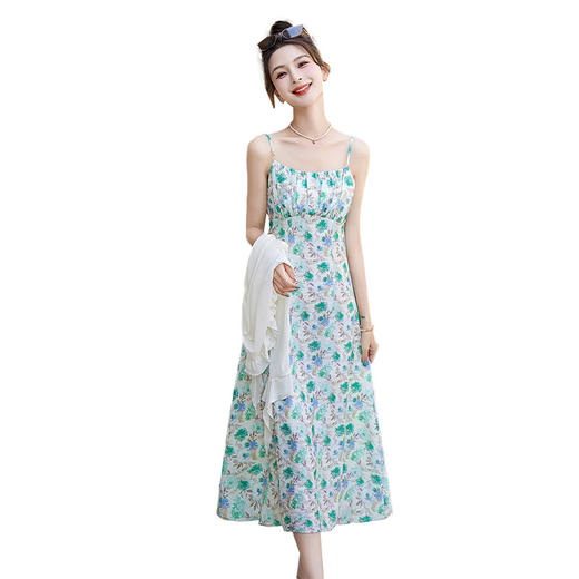 HRFS-55029印花吊带裙子套装夏季上新气质时尚清凉透气小清新两件套 商品图4
