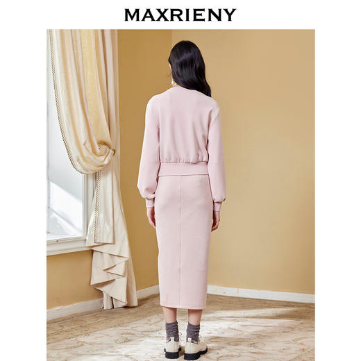 MAXRIENY高开叉抽褶包臀裙秋季高腰设计感半身裙(货号:MC87SK564) 商品图2